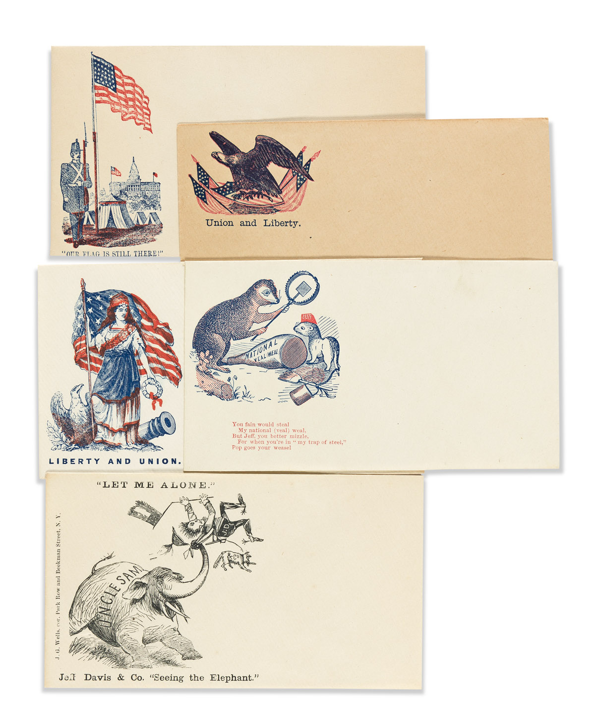(CIVIL WAR.) Group of unused patriotic covers.